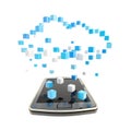 Mobile phone cloud computing concept Royalty Free Stock Photo