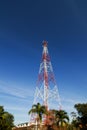 Mobile phone communication repeater antenna tower Royalty Free Stock Photo