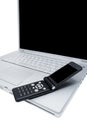 Mobile phone and computer Royalty Free Stock Photo