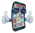 Mobile Phone Cool Shades Thumbs Up Cartoon Mascot Royalty Free Stock Photo