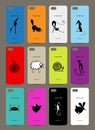 Mobile phone cover back , 12 funny animals for