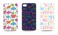 Mobile phone cover back set with sea life pattern