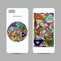 Mobile phone cover design, ethnic mandala Royalty Free Stock Photo