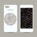 Mobile phone cover design, floral mandala Royalty Free Stock Photo