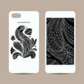 Mobile phone cover design, floral mandala Royalty Free Stock Photo