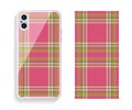 Mobile phone cover design. Template smartphone case vector pattern Royalty Free Stock Photo