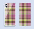 Mobile phone cover design. Template smartphone case vector pattern Royalty Free Stock Photo
