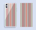 Mobile phone cover design. Template smartphone case vector pattern Royalty Free Stock Photo