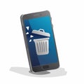 Mobile Phone Data Cleaning and Deletion Concept Royalty Free Stock Photo