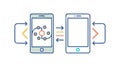 Mobile Phone Data Transfer & Device Sync, vector design Generative AI Royalty Free Stock Photo