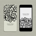 Mobile phone design, floral background Royalty Free Stock Photo