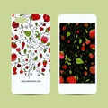 Mobile phone design, floral background Royalty Free Stock Photo