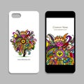 Mobile phone design, floral background Royalty Free Stock Photo