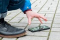 Mobile phone drop on the street and lost