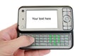 Mobile phone with empty screen for text Royalty Free Stock Photo