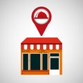 Mobile phone food service shop locater Royalty Free Stock Photo