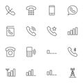 Mobile phone functions line icons set Royalty Free Stock Photo