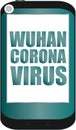 Mobile phone highlighting Wuhan coronavirus in China. Coronavirus also known as Covid 19 is a deadly flu virus detected in Wuhan,