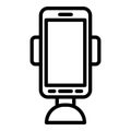 Mobile phone holder icon, outline style Royalty Free Stock Photo