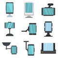 Mobile phone holder icons set flat vector isolated Royalty Free Stock Photo