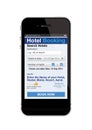 Mobile phone - hotel booking Royalty Free Stock Photo