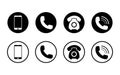 Mobile phone icon on isolated background.Set of call icon and telephone, smart in flat style for web. Phone symbol pack. vector Royalty Free Stock Photo