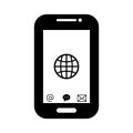 Mobile phone icon - mail icon - internet Royalty Free Stock Photo