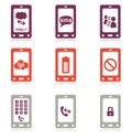 Mobile phone icon set Royalty Free Stock Photo