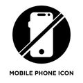 Mobile phone icon vector isolated on white background, logo concept of Mobile phone sign on transparent background, black filled Royalty Free Stock Photo