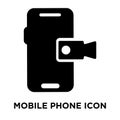 Mobile phone icon vector isolated on white background, logo concept of Mobile phone sign on transparent background, black filled Royalty Free Stock Photo