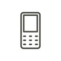 Mobile phone icon vector. Line old cellphone symbol. Royalty Free Stock Photo