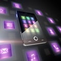 Mobile phone with icons Royalty Free Stock Photo