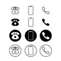 Mobile Phone icons collection. Phone vector icons, isolated on white background. Telephone, Smartphone or Cell vector icons. Royalty Free Stock Photo