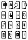 Mobile phone icons set Royalty Free Stock Photo