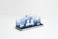 Mobile phone internet network, social networking and communication technology Royalty Free Stock Photo