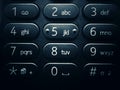 Mobile phone keyboard with numbers and letters - close-up Royalty Free Stock Photo