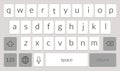 Mobile phone keyboard template. Qwerty smartphone vector keypad. Digital ui screen touchscreen font Royalty Free Stock Photo
