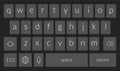 Mobile phone keyboard template. Qwerty smartphone vector keypad. Digital ui screen touchscreen font