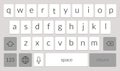 Mobile phone keyboard template. Qwerty smartphone vector keypad. Digital ui screen touchscreen font