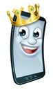 Mobile Phone King Crown Cartoon Mascot