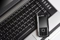 Mobile phone and laptop, GPRS concept Royalty Free Stock Photo