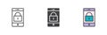 Mobile phone lock different style icon set
