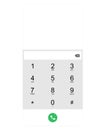 Mobile phone numbers panel, cell phones digital dialing communication screen. Smartphone dial keypad design. Vector flat