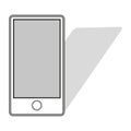 Mobile phone outline. Modern device icon. Digital screen shape. Vector illustration