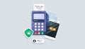 Mobile phone payment icon in flat style. The internet store, online shop, web buying and paying. Smartphone currency Design Royalty Free Stock Photo