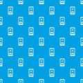 Mobile phone with photo pattern seamless blue