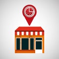 Mobile phone pizza shop locater Royalty Free Stock Photo