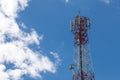 Mobile phone pole with blue sky and cloud Royalty Free Stock Photo