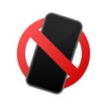 Mobile Phone prohibited. No cell phone sign. Vector stock illustration. Royalty Free Stock Photo