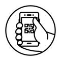 Mobile Phone with QR Code Icon